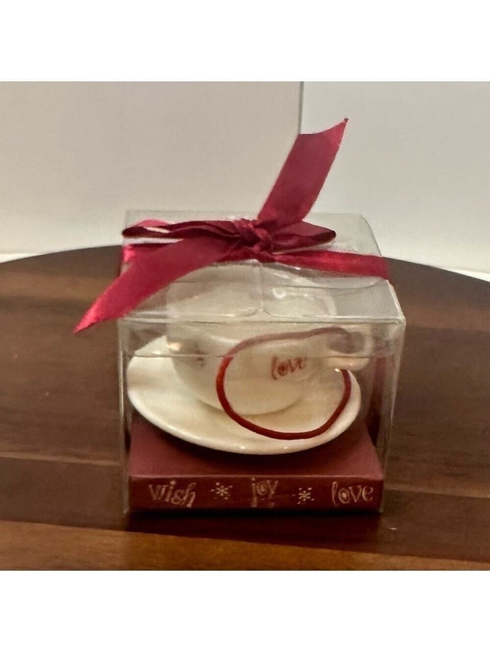 Starbucks 2005 Holiday Cappuccino Cup Ornament Joy Wish Love NIB Vintage - Picture 2 of 4